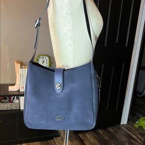 Coach deep blue Suede Crossbody Bag